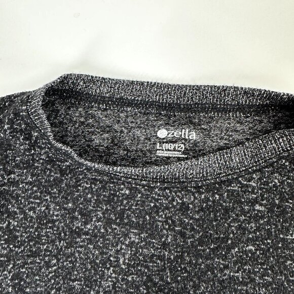 Zella Ruched Sleeve Pullover Charcoal Size Girls Large (10/12) Cropped - Picture 2 of 7